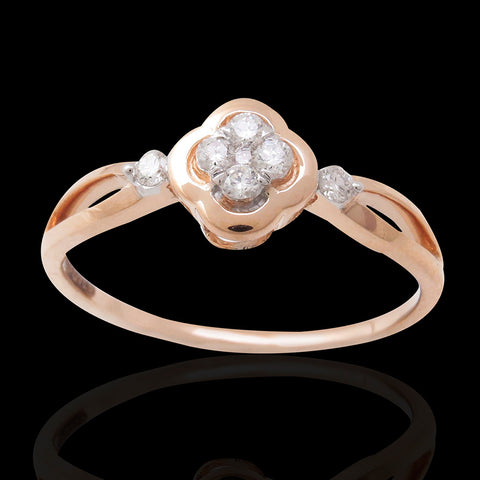 Floral Dip Diamond Ring